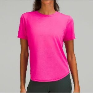 Lululemon Short Sleeve High Neck Running Shirt, Size 6, Pow Pink